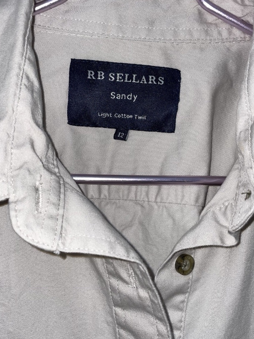 RB Sellars Sandy Womens Half Button L/S Shirt AU 12/US 8 Khaki Western Workwear - Picture 7 of 12